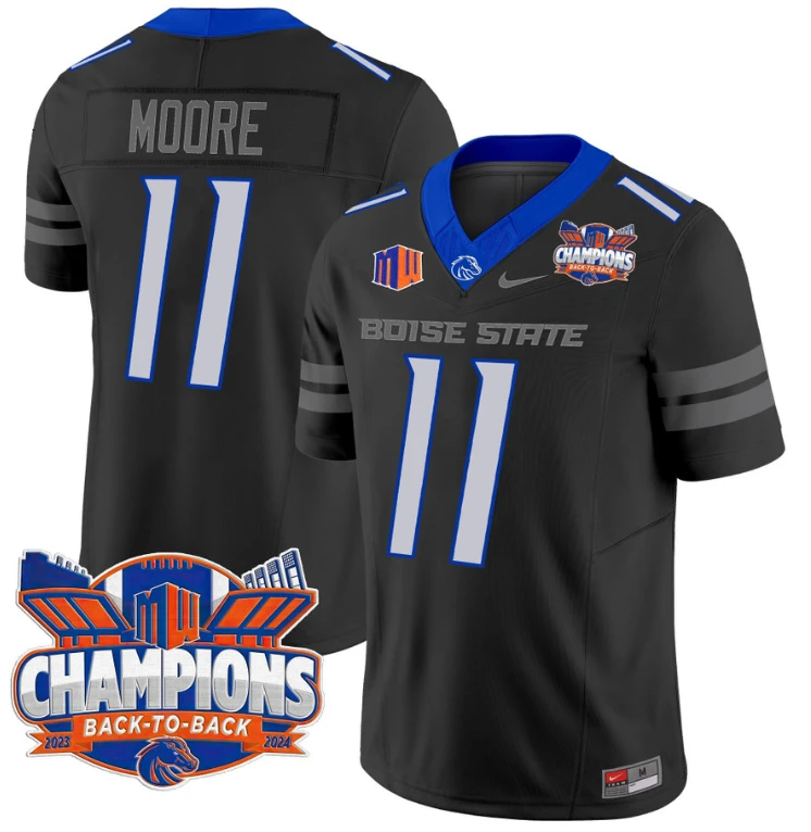 Kellen Moore Jersey #11 Boise State Broncos Back To Back Champions Black by My Store