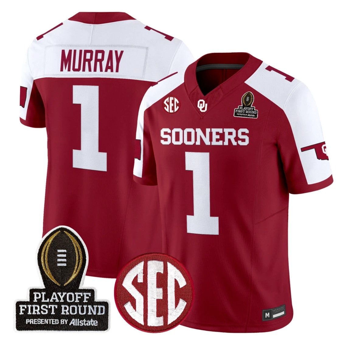 Kyler Murray Jersey #1 Oklahoma Sooners 2025 Playoff First Round Stitched by My Store NCAA Football Jerseys