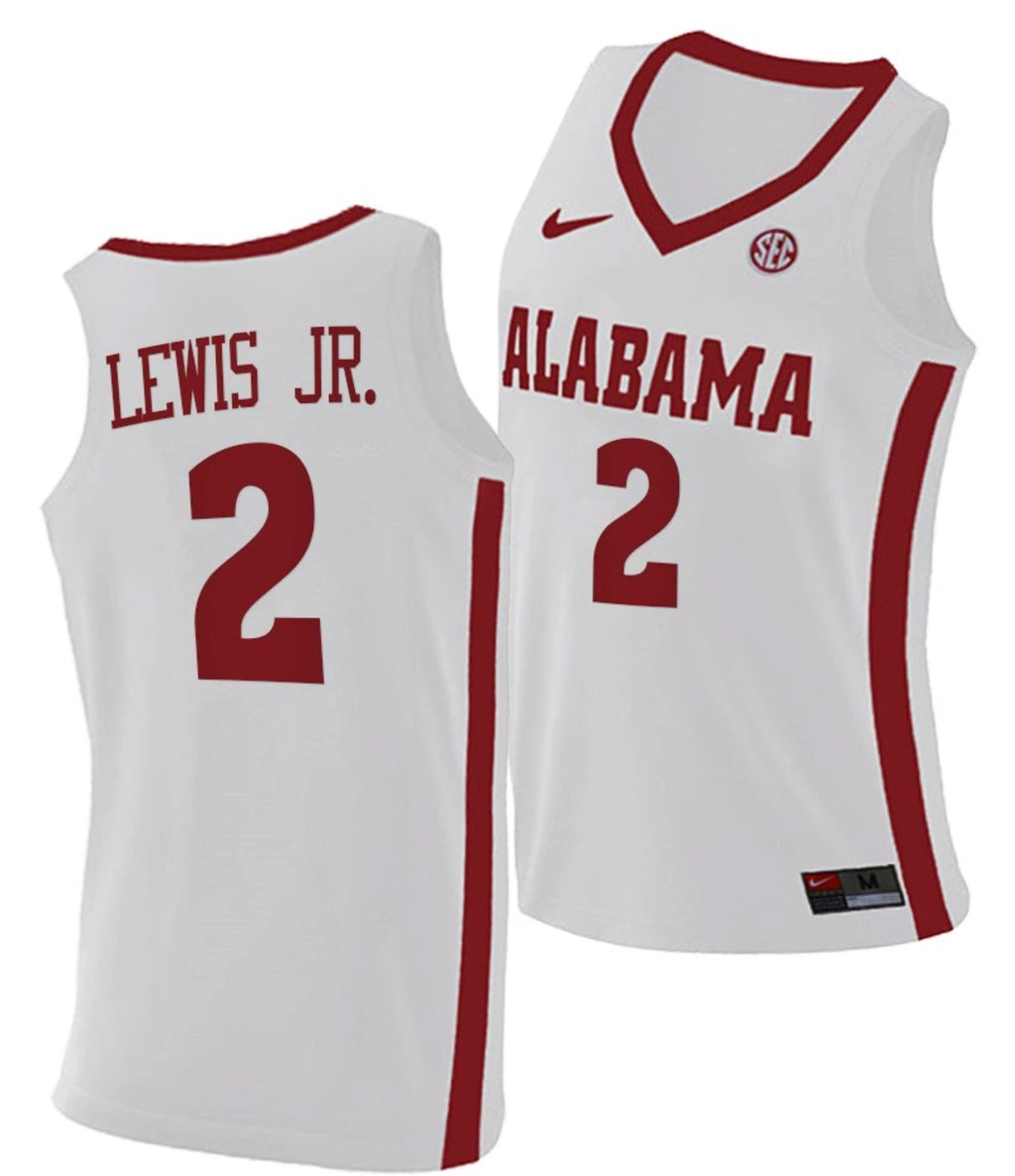 Kira Lewis Jr Jersey Alabama Crimson Tide College Basketball Replica White #2 by My store basketball
