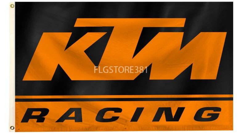KTM Racing Flag 3X5 Ft Polyester Banner USA 90x150cm by flagsjustdoit