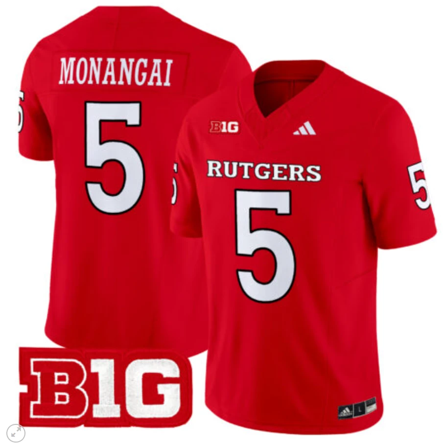 Kyle Monangai Jersey #5 Rutgers Scarlet Knights Vapor Limited Football Red by My Store