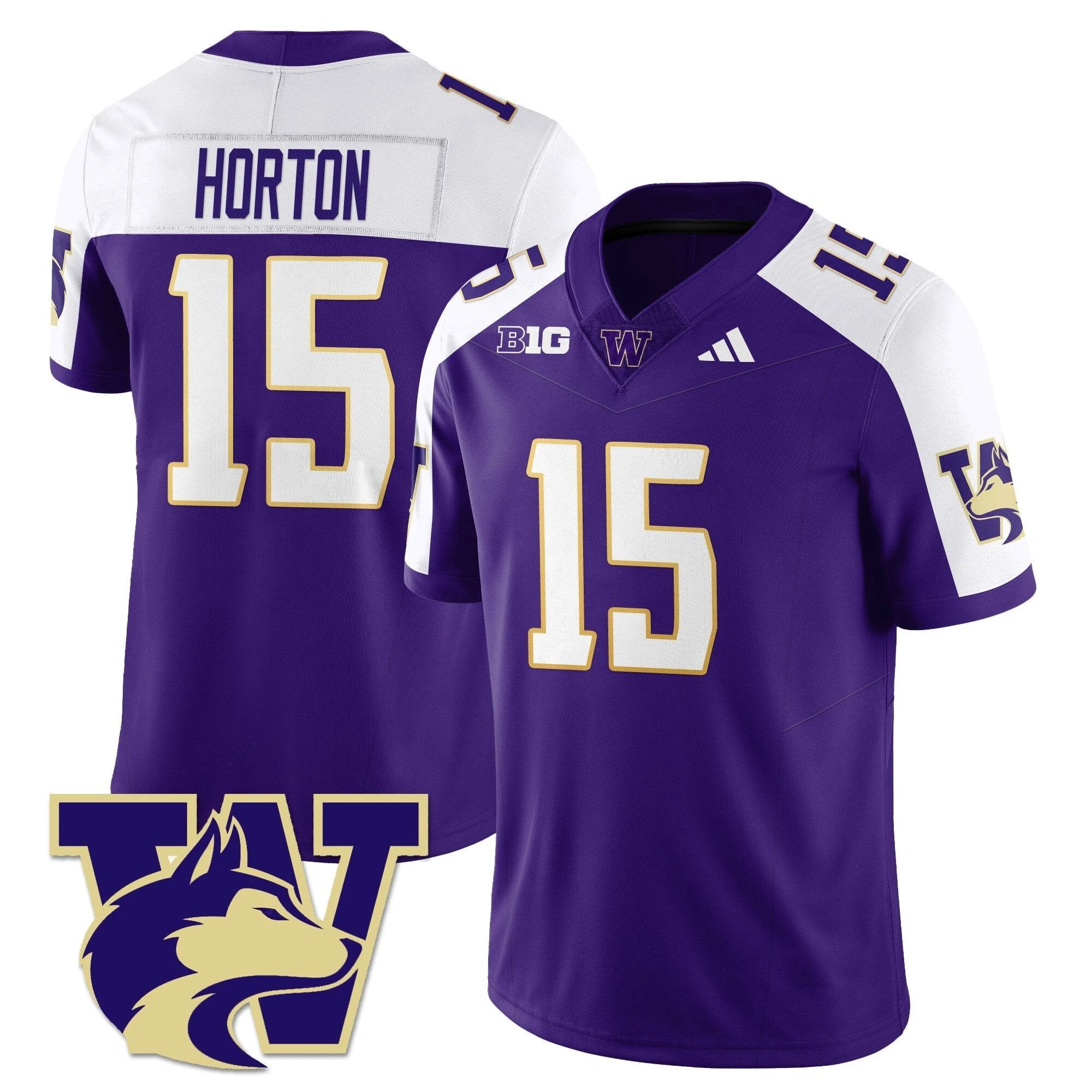 Kai Horton Jersey #15 Washington Husky Football 2025 Stitched Alternate by My Store