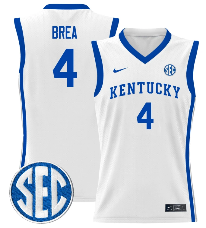 Koby Brea Jersey #4 Kentucky Wildcats Lightweight Basketball White by My store basketball