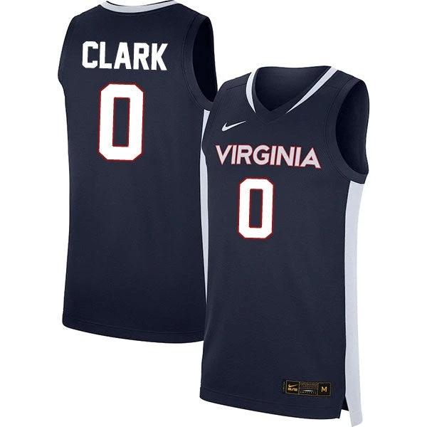 Kihei Clark Jersey #0 Virginia Cavaliers College Basketball Stitched Navy by My store basketball