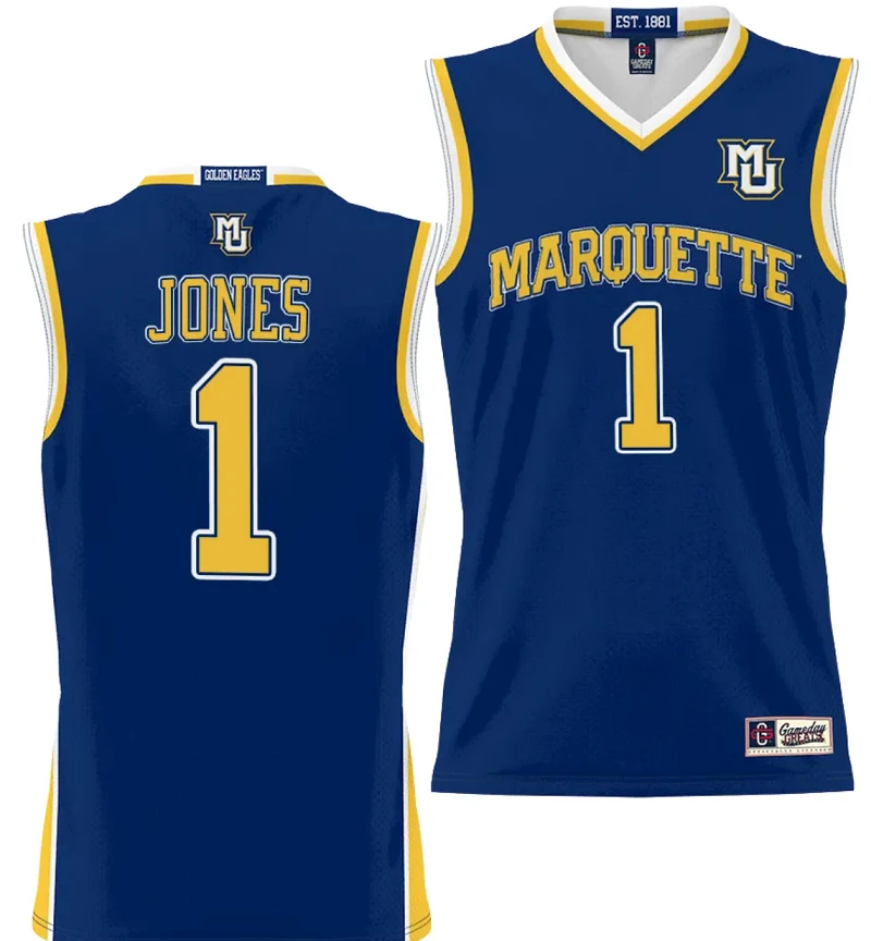 Kam Jones Jersey #1 Marquette Golden Eagles NIL Basketball Lightweight by My store basketball