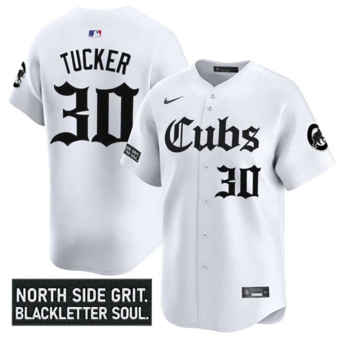 Kyle Tucker Jersey #30 Chicago Cubs Gothic North Side Edition Vapor Limited Stitched White by My Store