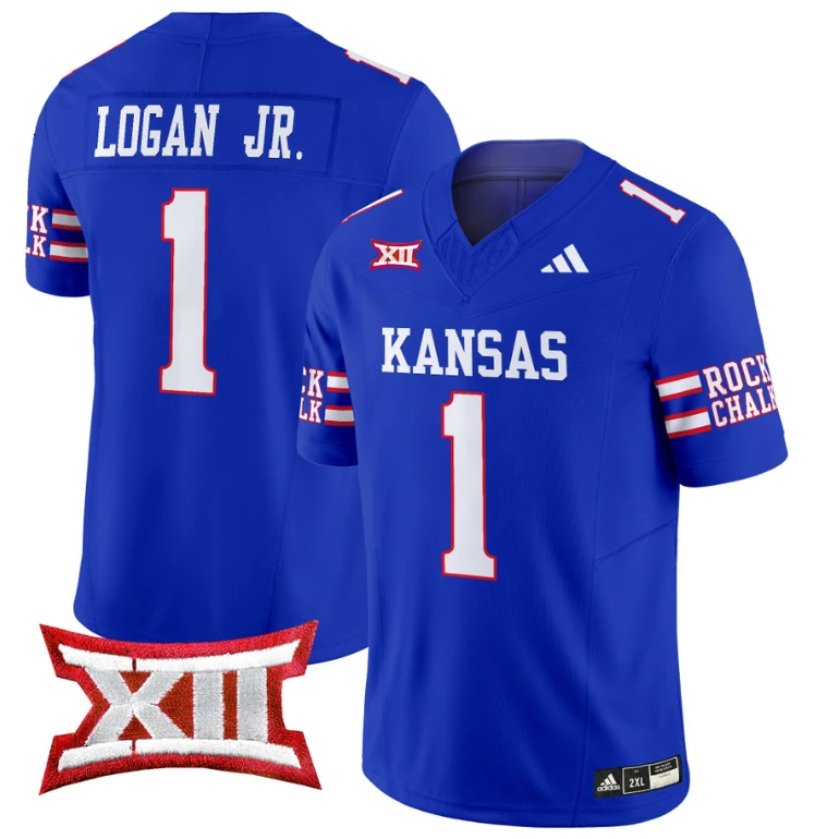 Kenny Logan Jr Jersey #1 Kansas Jayhawks 2024 Vapor College Football Vapor Limited Royal by My Store