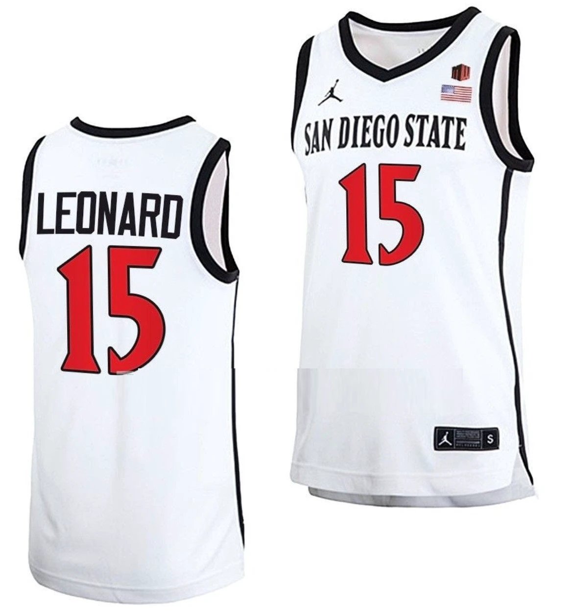 Kawhi Leonard Jersey San Diego State Aztecs College Basketball Home White #15 by My store basketball