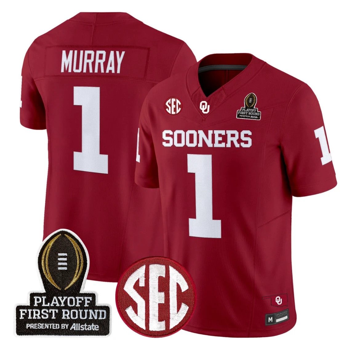 Kyler Murray Jersey #1 Oklahoma Sooners 2025 Playoff First Round Stitched by My Store NCAA Football Jerseys