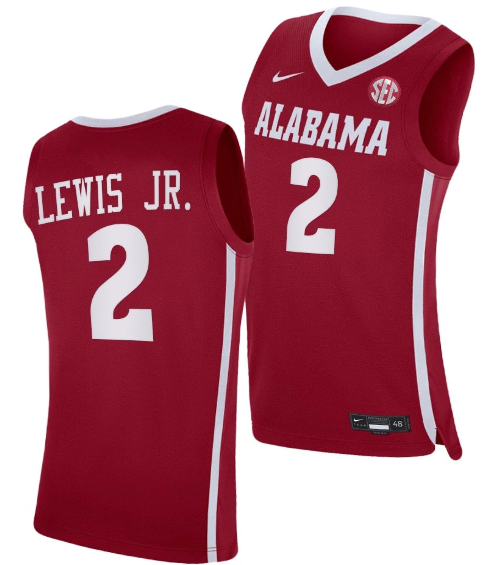 Kira Lewis Jr Jersey Alabama Crimson Tide College Basketball Crimson #2 by My store basketball