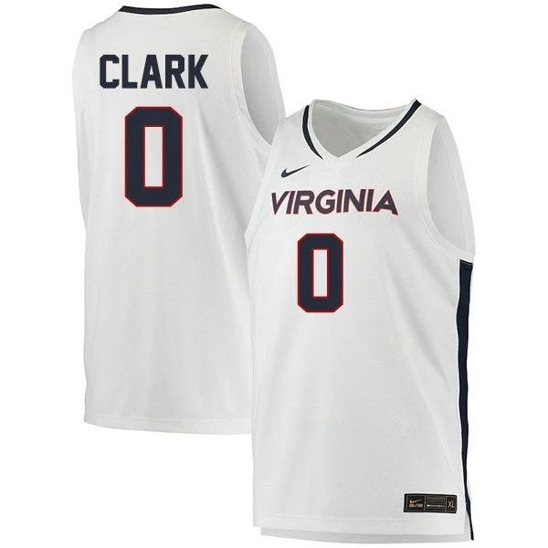 Kihei Clark Jersey #0 Virginia Cavaliers College Basketball Stitched White by My store basketball
