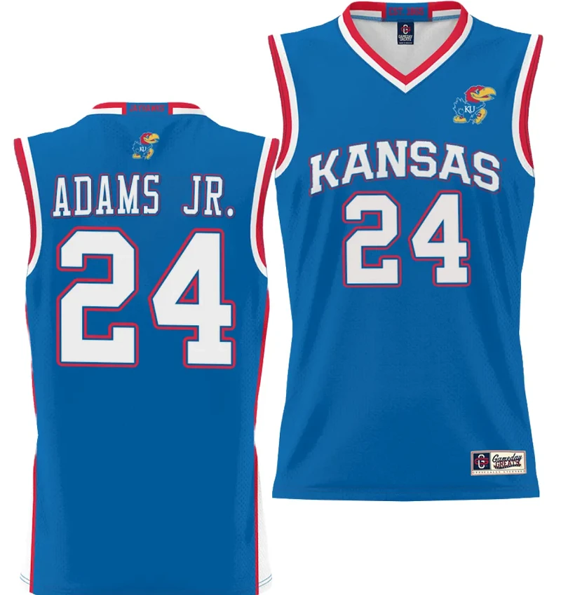 KJ Adams Jr Jersey #24 Kansas Jayhawks NIL College Basketball Lightweight Royal by My store basketball