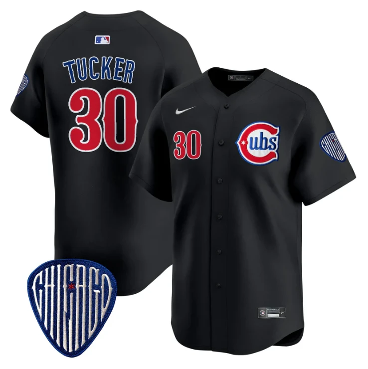 Kyle Tucker Jersey #30 Chicago Cubs Blue Alternate Vapor Premier Limited Stitched Black by My Store