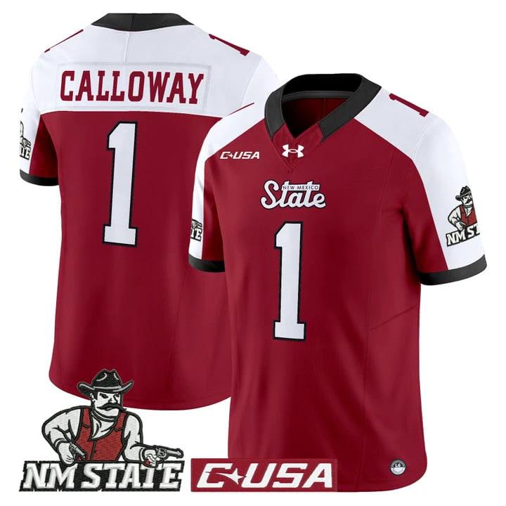 Kadarius Calloway Jersey #1 New Mexico State Aggies 2025 Stitched by My Store NCAA Football Jerseys