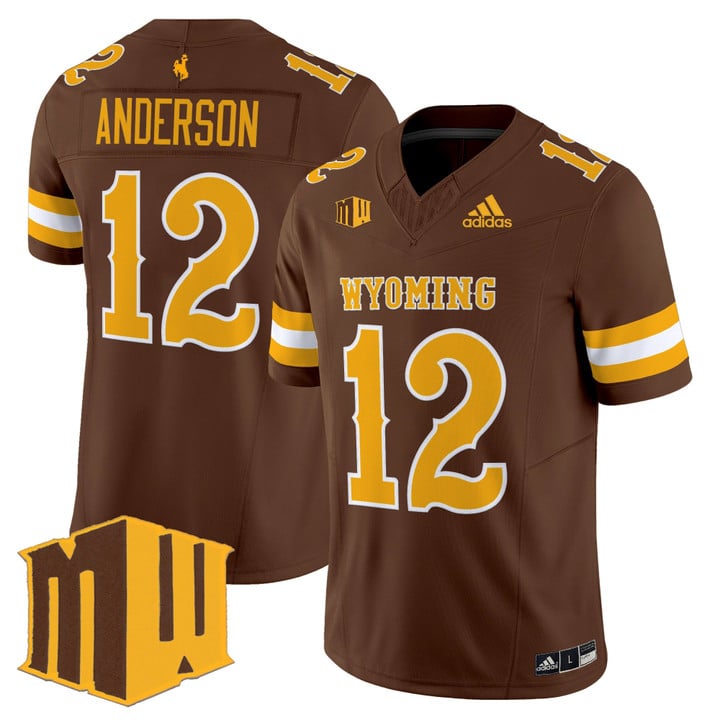 Kaden Anderson Jersey #12 Wyoming Cowboys 2025 Vapor Limited Stitched Brown by NCAA Football Jersey