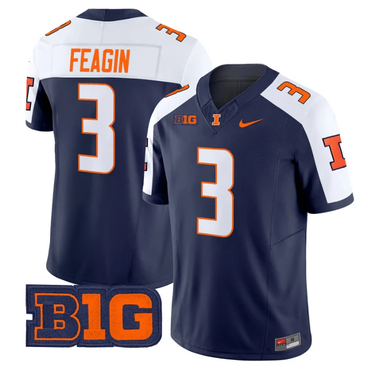 Kaden Feagin Jersey #3 Illinois Fighting Illini 2025 Vapor Stitched by My Store NCAA Football Jerseys