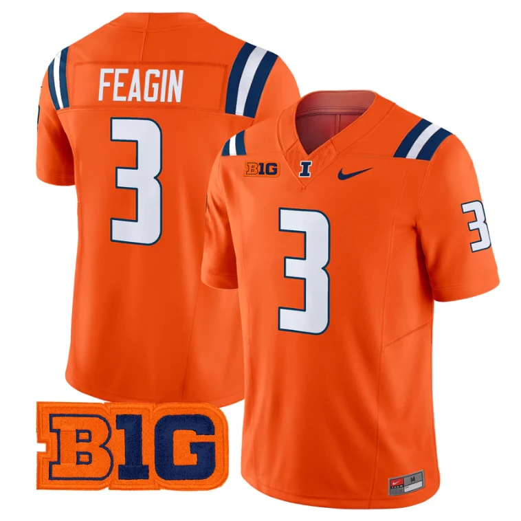 Kaden Feagin Jersey #3 Illinois Fighting Illini 2025 Vapor Stitched by My Store NCAA Football Jerseys