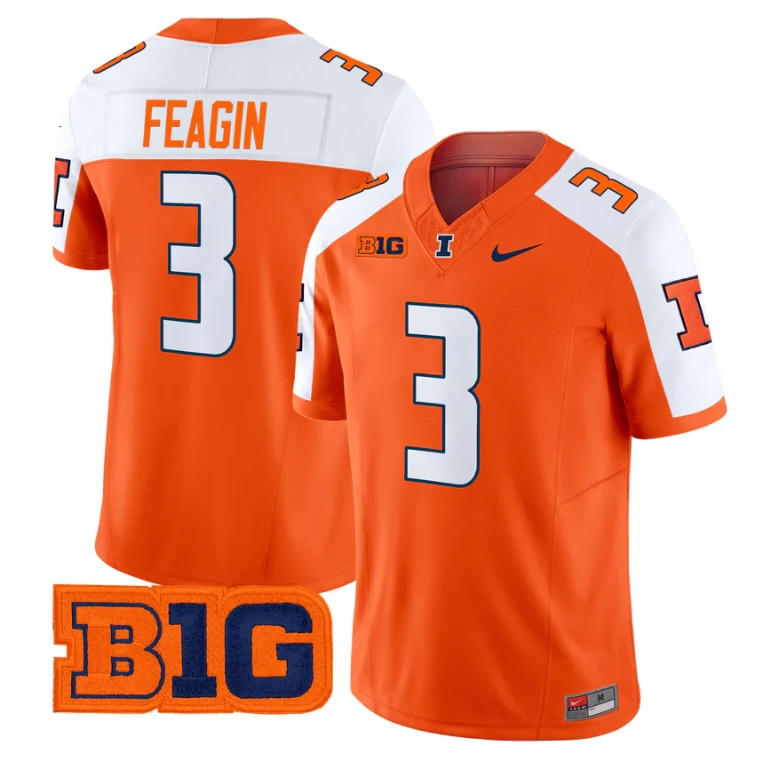 Kaden Feagin Jersey #3 Illinois Fighting Illini 2025 Vapor Stitched by My Store NCAA Football Jerseys