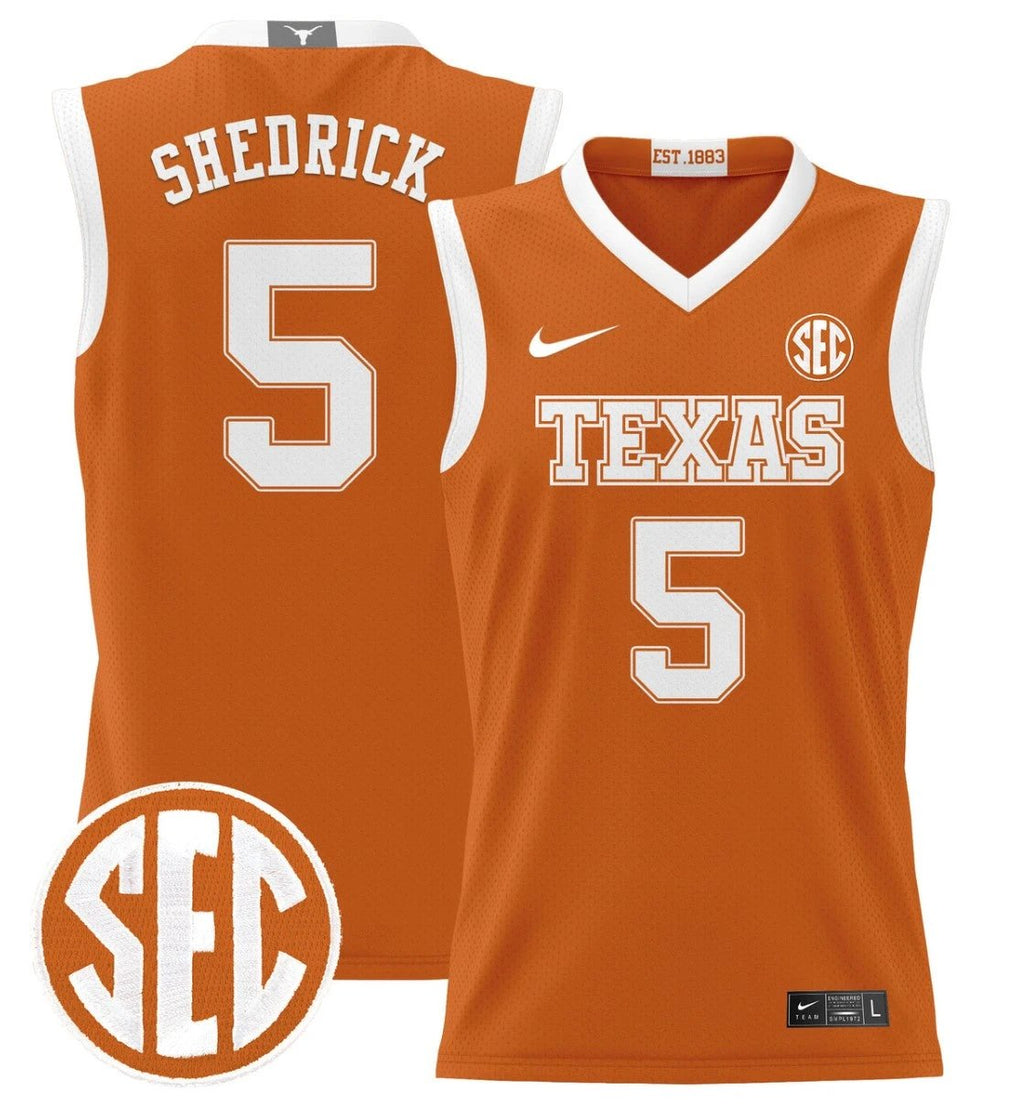 Kadin Shedrick Jersey #5 Texas Longhorns 2024 Lightweight Basketball Orange by My store basketball