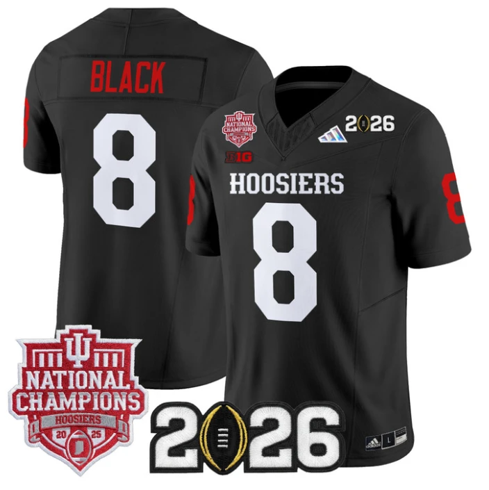 Kaelon Black Jersey #8 Hoosiers 2025 National Champions 2026 Patch by My Store NCAA Football Jerseys
