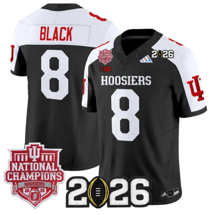 Kaelon Black Jersey #8 Hoosiers 2025 National Champions 2026 Patch by My Store NCAA Football Jerseys