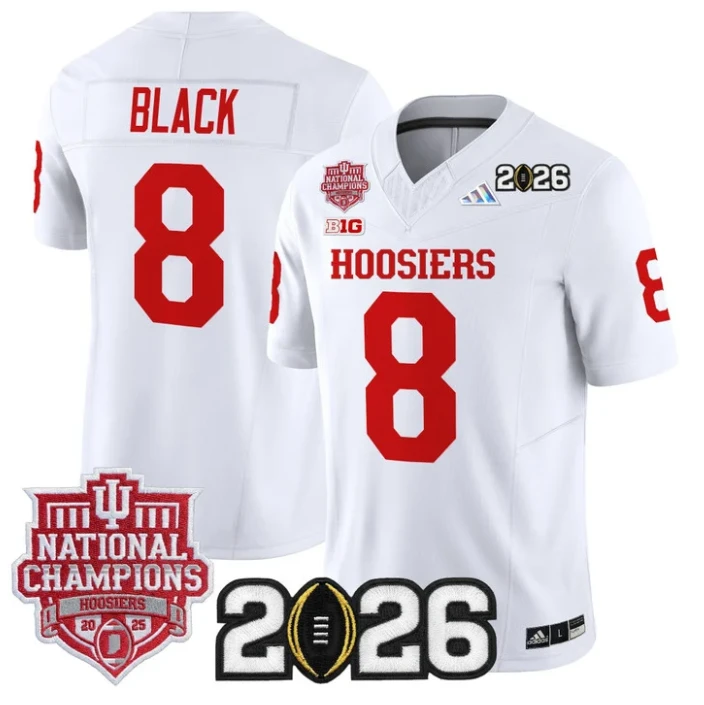 Kaelon Black Jersey #8 Hoosiers 2025 National Champions 2026 Patch by My Store NCAA Football Jerseys