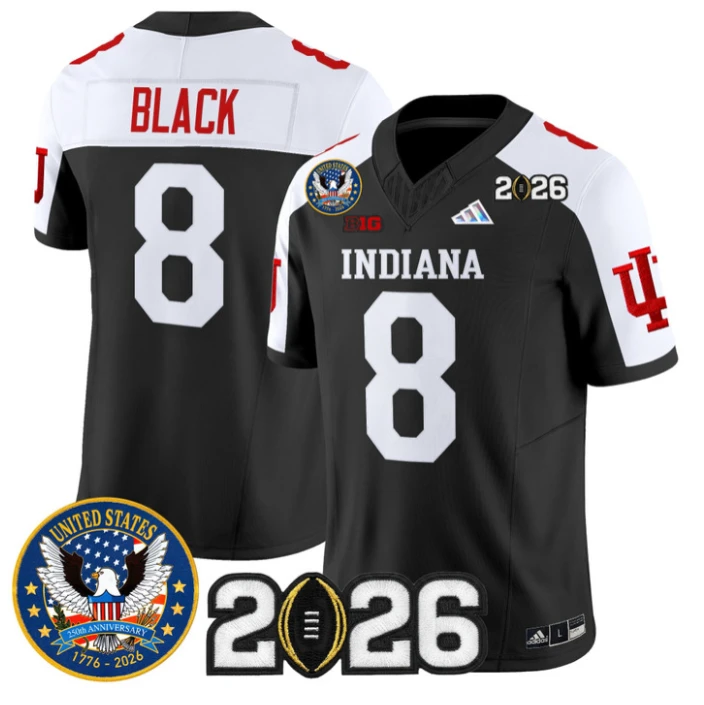 Kaelon Black Jersey #8 Hoosiers United States 250th Patch V2 Stitched by My Store NCAA Football Jerseys