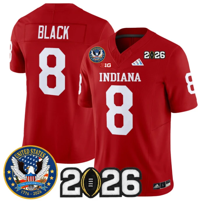 Kaelon Black Jersey #8 Hoosiers United States 250th Patch V2 Stitched by My Store NCAA Football Jerseys