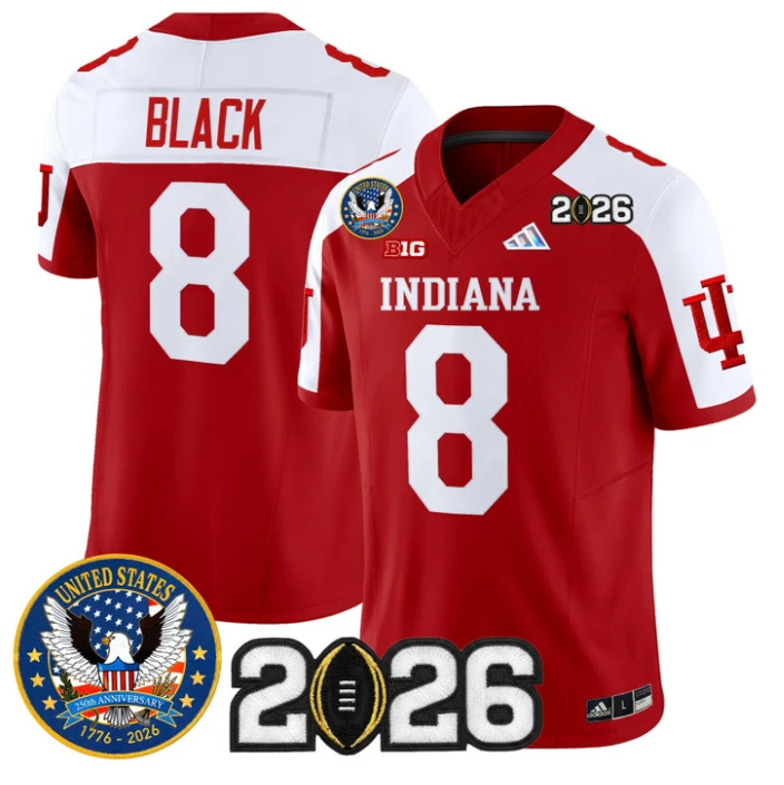 Kaelon Black Jersey #8 Hoosiers United States 250th Patch V2 Stitched by My Store NCAA Football Jerseys