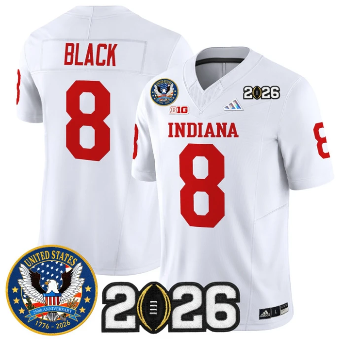 Kaelon Black Jersey #8 Hoosiers United States 250th Patch V2 Stitched by My Store NCAA Football Jerseys