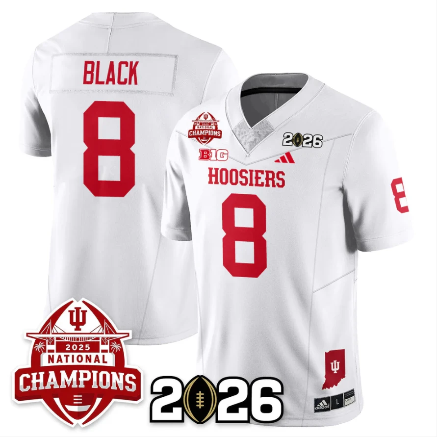 Kaelon Black Jersey #8 Indiana Hoosiers 2025 National Champions V2 Stitched by My Store NCAA Football Jerseys