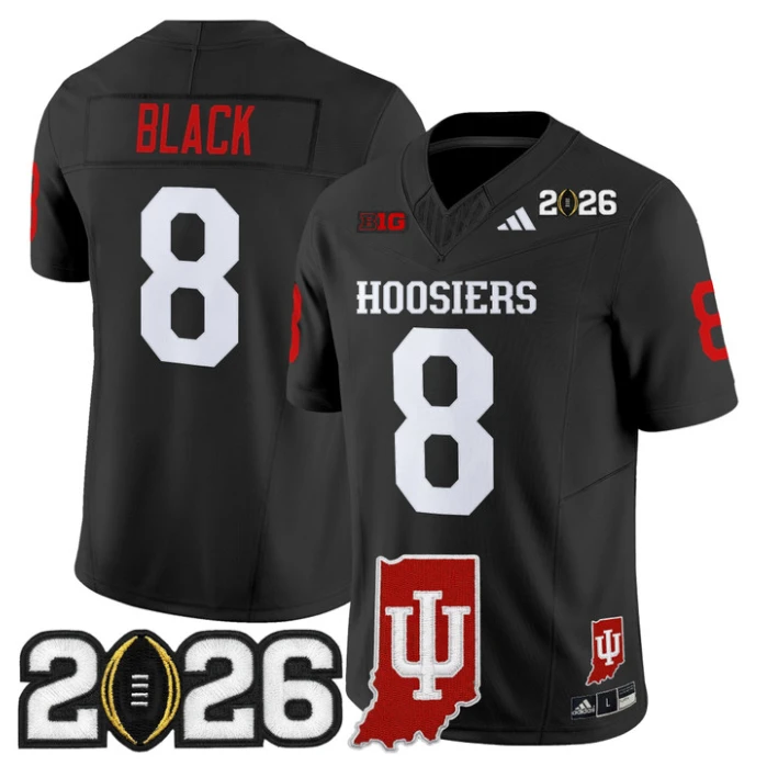 Kaelon Black Jersey #8 Indiana Hoosiers 2026 CFP Final Indiana State Stitched by My Store NCAA Football Jerseys