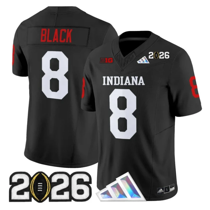 Kaelon Black Jersey #8 Indiana Hoosiers 2026 CFP Final V3 Stitched by My Store NCAA Football Jerseys
