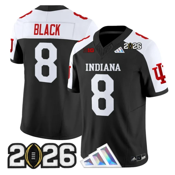 Kaelon Black Jersey #8 Indiana Hoosiers 2026 CFP Final V3 Stitched by My Store NCAA Football Jerseys