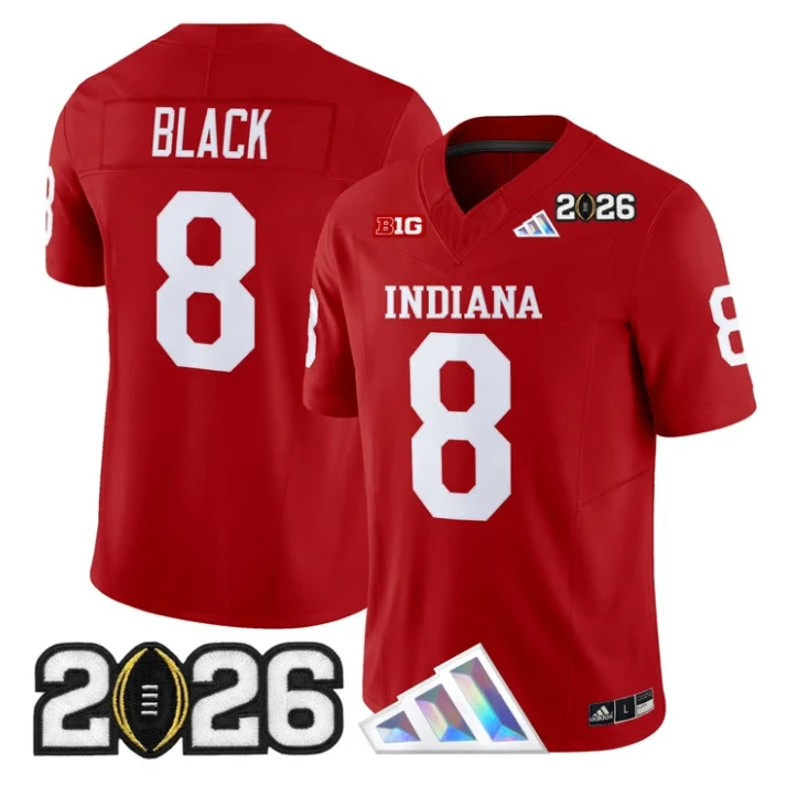 Kaelon Black Jersey #8 Indiana Hoosiers 2026 CFP Final V3 Stitched by My Store NCAA Football Jerseys