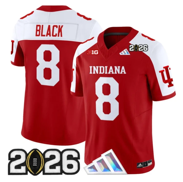 Kaelon Black Jersey #8 Indiana Hoosiers 2026 CFP Final V3 Stitched by My Store NCAA Football Jerseys