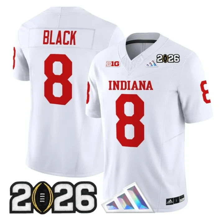 Kaelon Black Jersey #8 Indiana Hoosiers 2026 CFP Final V3 Stitched by My Store NCAA Football Jerseys
