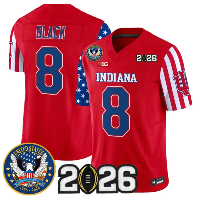 Kaelon Black Jersey #8 Indiana Hoosiers America 250 Edition 2026 CFP Stitched by My Store NCAA Football Jerseys