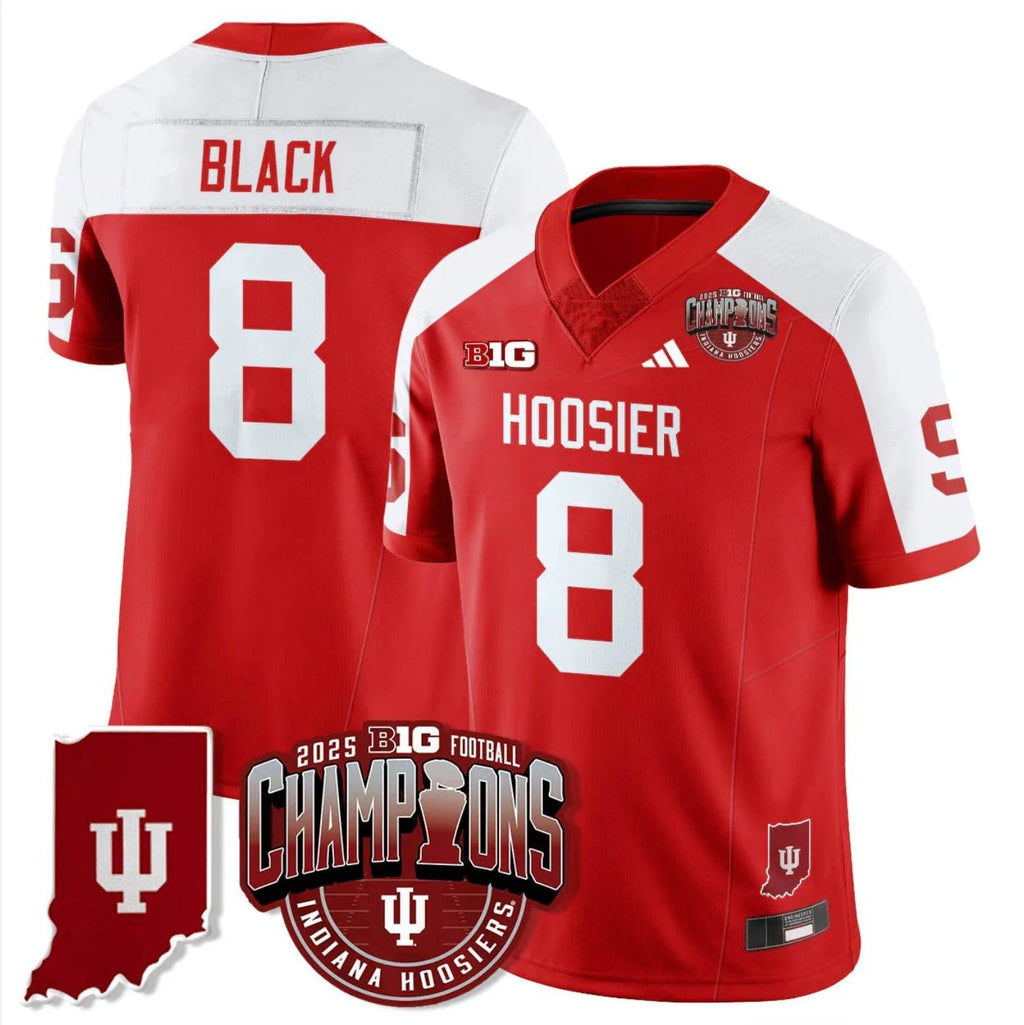 Kaelon Black Jersey #8 Indiana Hoosiers Big 10 Champions Limited Stitched by My Store NCAA Football Jerseys