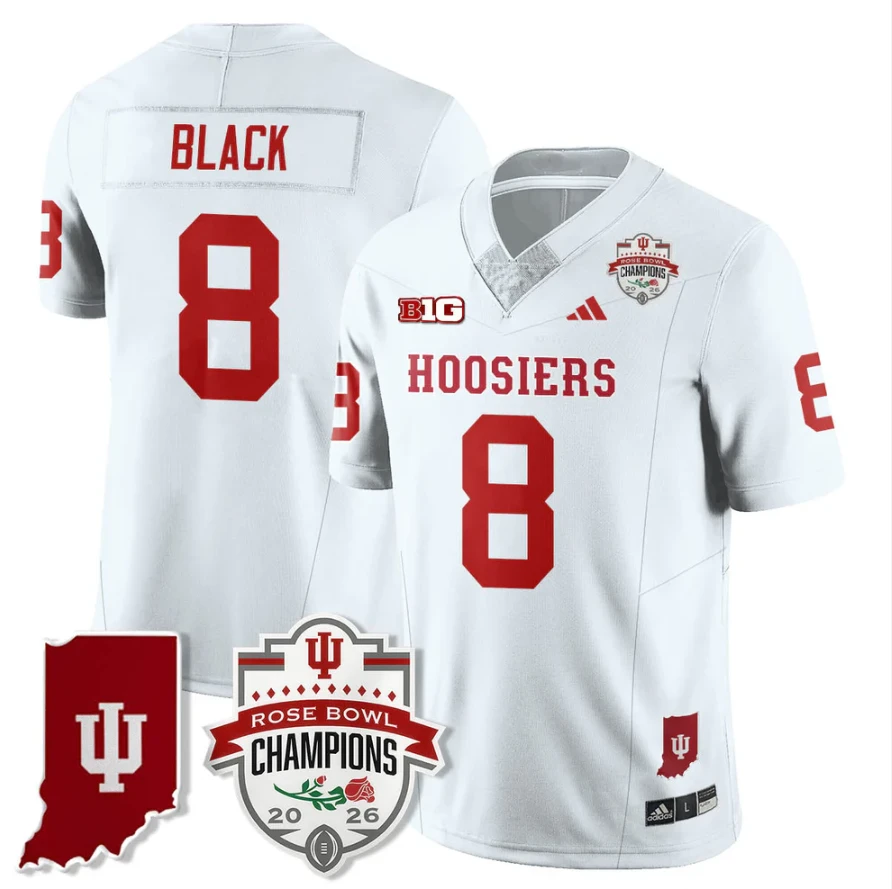 Kaelon Black Jersey #8 Indiana Hoosiers Rose Bowl Champions Stitched by My Store NCAA Football Jerseys