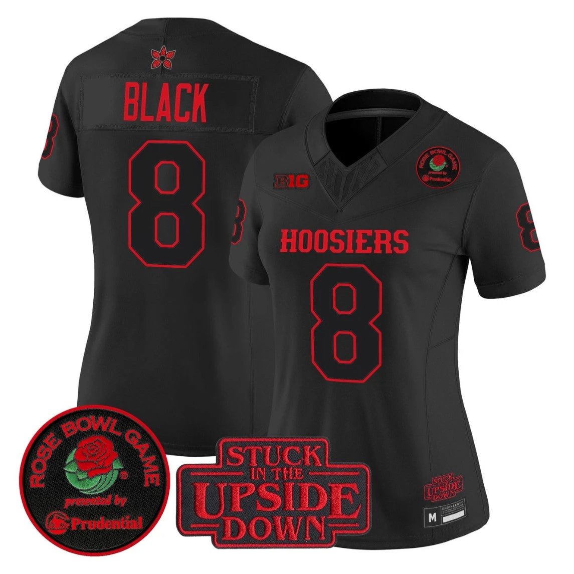 Kaelon Black Jersey #8 Indiana Hoosiers Stranger Things 2025 Rose Bowl Stitched by My Store NCAA Football Jerseys