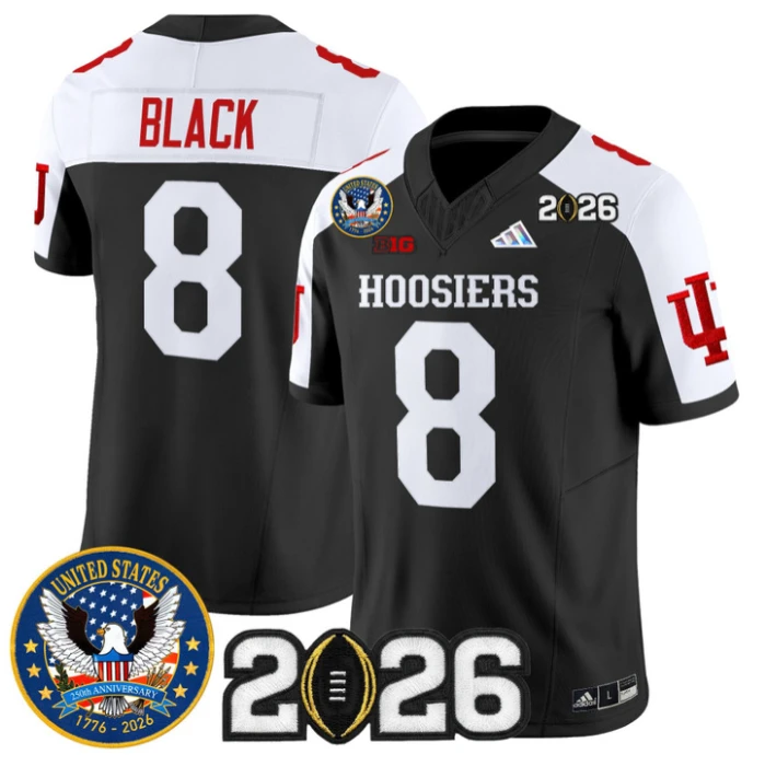 Kaelon Black Jersey #8 Indiana Hoosiers United States 250th 2026 Stitched by My Store NCAA Football Jerseys