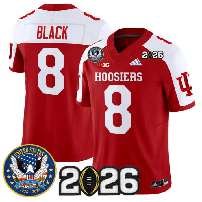 Kaelon Black Jersey #8 Indiana Hoosiers United States 250th 2026 Stitched by My Store NCAA Football Jerseys
