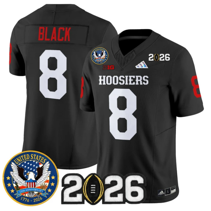 Kaelon Black Jersey #8 Indiana Hoosiers United States 250th 2026 Stitched by My Store NCAA Football Jerseys
