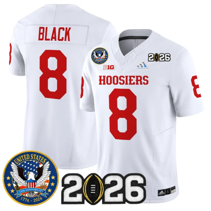 Kaelon Black Jersey #8 Indiana Hoosiers United States 250th 2026 Stitched by My Store NCAA Football Jerseys