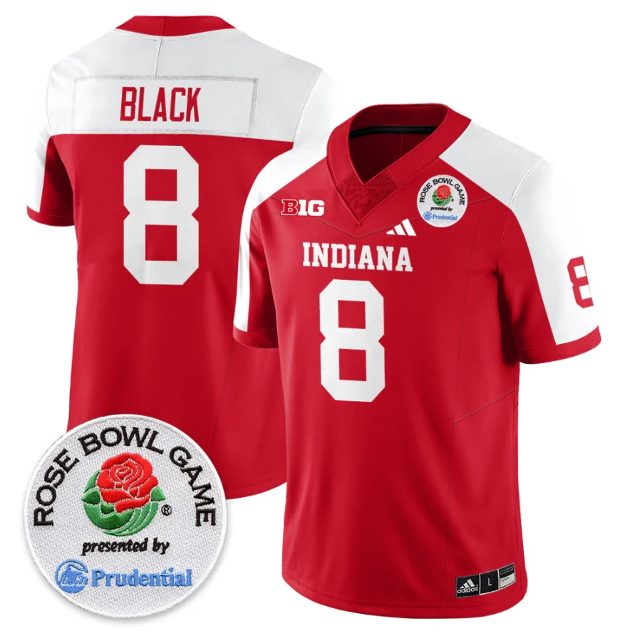 Kaelon Black Jersey #8 Indiana Hoosiers Vapor Rose Bowl Patch Stitched by My Store NCAA Football Jerseys