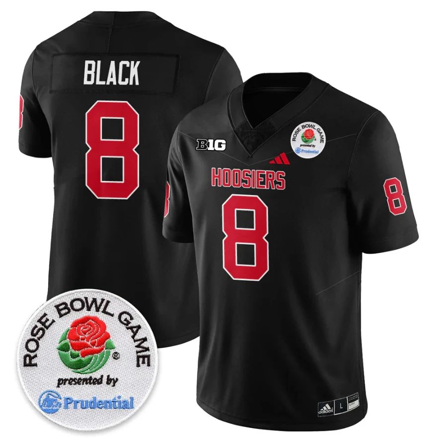 Kaelon Black Jersey #8 Indiana Hoosiers Vapor Rose Bowl Patch Stitched by My Store NCAA Football Jerseys