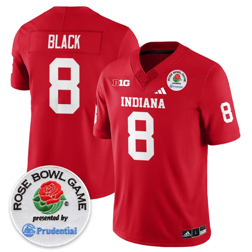 Kaelon Black Jersey #8 Indiana Hoosiers Vapor Rose Bowl Patch Stitched by My Store NCAA Football Jerseys
