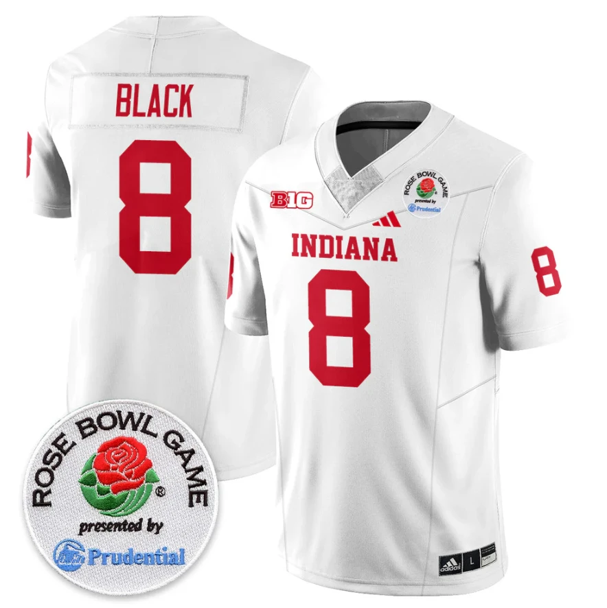 Kaelon Black Jersey #8 Indiana Hoosiers Vapor Rose Bowl Patch Stitched by My Store NCAA Football Jerseys