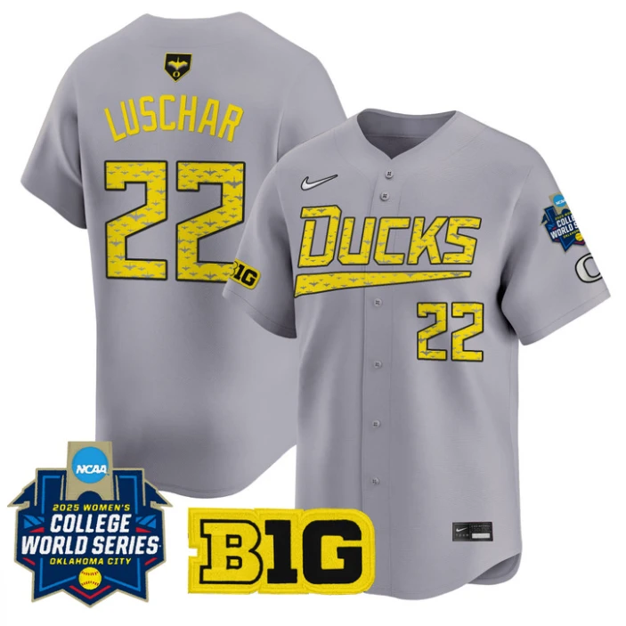 Kai Luschar Jersey #22 Oregon Ducks Softball 2025 World Series Stitched Gray by My Store